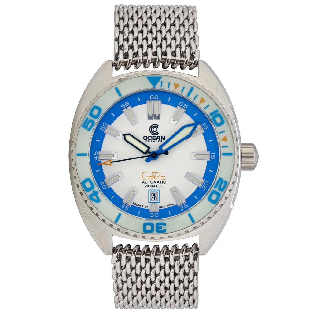 Ocean Crawler Core Diver - Spring Time 2024 - Full Lume Blue - 2 Straps Included!